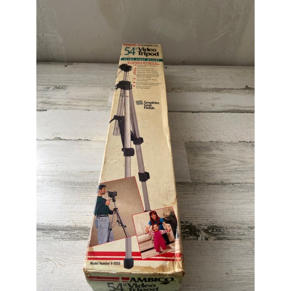Ambico 54” video tripod NOS. Vintage